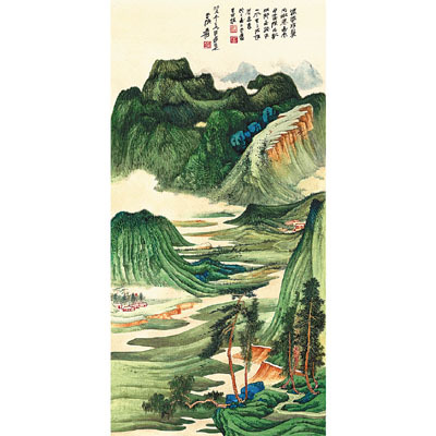 张大千《蜀山春晓》将在港拍卖 估价2000万(图)